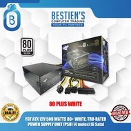 YGT ATX 12V 500 WATTS 80+ WHITE, TRU-RATED POWER SUPPLY UNIT (PSU) [4 molex] [6 Sata]
