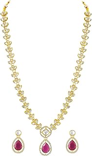 Ethnic Necklace Earrings Bharatanatyam jewellery set for Women