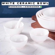 Microwaveable White Ceramic Soup Bowl Rice Bowl Noodles Bowl Dessert Bowl Mangkuk Sup Mangkuk Nasi S