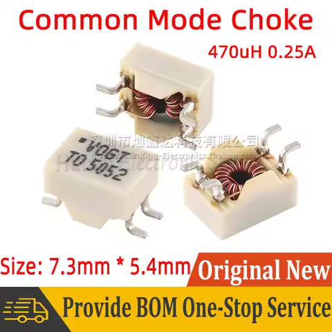2pcs SMT SMD Common Mode Choke Coil Inductor Inductance 470uH 0.25A Signal Line Filter Magnetic Ring