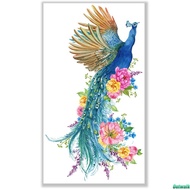 Outwalk Colorful Home Decor 3D High-quality Materials Trendy Flying Flower Peacock DIY Flower Art Decals Removable Stickers Poster Removable Flower Decoration Mural Art