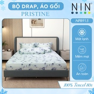 Set ga gối 5 món Tencel 80s cao cấp gỗ khuynh diệp NIN House Pristine NP8915 kích thước 1m6 1m8 2m