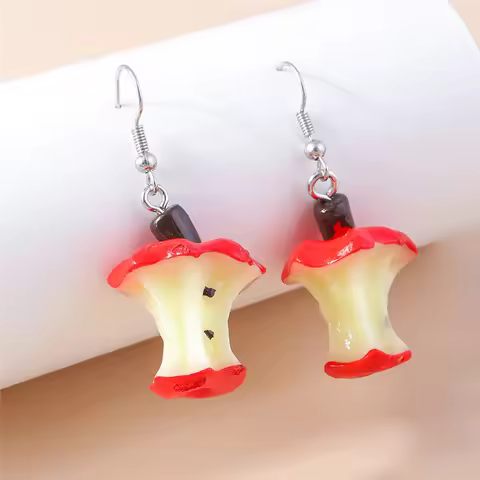Aihua New Fashion Fruits Earrings for Women Cartoon Resin Apple Strawberry Watermelon Grape Earrings