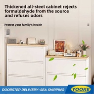 YOOK YOOK Shoe Cabinet Thin Steel Flip Home Entrance Shoe Cabinet Outdoor Wall-Mounted Entryway Shoe