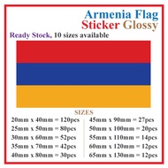 Armenia Flag Sticker Rectangle Postcard / Stiker Pelekat Poskad Bendera Armenia
