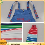 Adult Chucky Cosplay Costume - Striped Shirt & Jumpsuit Set