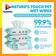 Woo Nature's Touch Pet Wipes For Cats & Dogs (80 Pcs) / Wet Wipes For Cats & Dogs