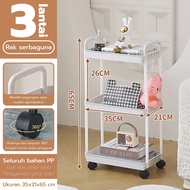 HTD SPORT Rak Troli Susun Rak Kamar Mandi Dapur Kamar Tidur Serbaguna 5 Susun Rak Penyimpanan 3521