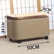 Stool Storage Bench Home Use Low Footstool Sofa Bench Long Stool Slip-off Shoe Stool Seat Stool พิมพ
