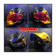 JPX NOVA X SOLID BLACK GLOSSY VISOR IRIDIUM REDGOLD HELMET ORIGINAL SNI DOT
