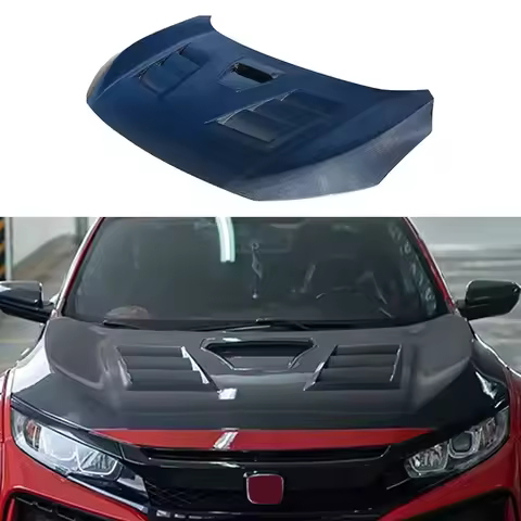 FK8 EVO Style Carbon Fiber Fibre Front Engine Hood Bonnet for Honda Civic 10th FK8 Type R 2015-2020，