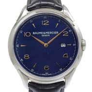 Baume & Mercier Clifton腕錶 MOA10420 不鏽鋼 x 壓花皮革 石英模擬顯示 海軍藍錶盤 男士 [二手]