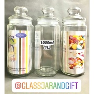 GLASS JAR/BALANG KACA/BALANG KUIH RAYA/DECO - SAIZ : 1000ml (1L)
