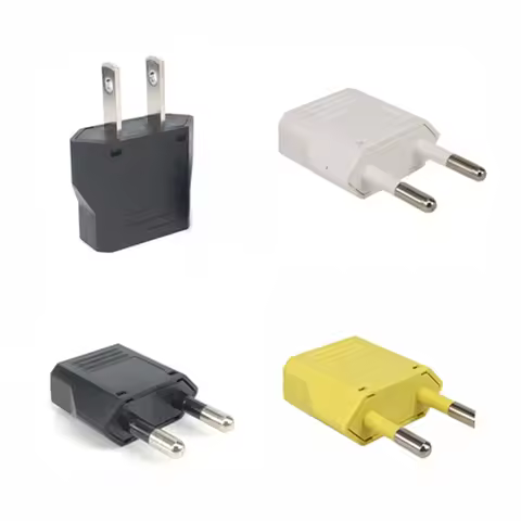 1-100pcs 4.0/4.8mm EU Plug Adapter EU US Israel To Euro KR BR Brazil Plug Converter American Travel 