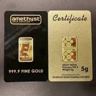 100% gold bar 999.9 (5 GRAM MAA)