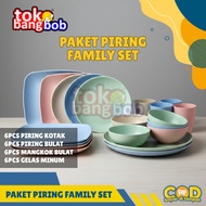 24PC MELAMINE PLASTIC GLASS AND PLATE PACKAGE PICNIC PACKAGE