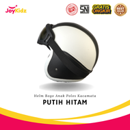 Helm Open Face Anak Polos Hitam Polos Desain Elegan - Ukuran XS/S/M/L/XL/XXL