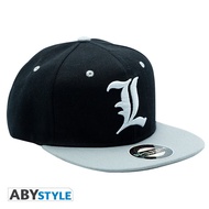 ABYStyle [ลิขสิทธิ์แท้ พร้อมส่ง] หมวก หมวกแก๊ป หมวกกันแดด Death Note Cap หมวก เดธ โน๊ต สีดำ/เทา - L