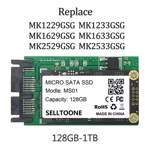 128GB 256GB 512G MicroSata SSD For HP 2740p 2730p 2540p IBM x300 x301 T400S T410S Replace MK1229GSG 