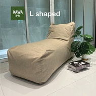 kawa บีนแบคโซฟา รูปทรงตัวแอล รุ่น L Shaped Beanbag พร้อมเม็ดโฟม  ของแท้100% น้ำหนักเบาเคลื่อนย้ายสะดวก