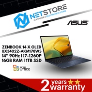 ASUS ZENBOOK 14 X OLED UX3402Z-AKM178WS 14” LAPTOP | i7-1260P | 16GB RAM | 1TB SSD | PONDER BLUE