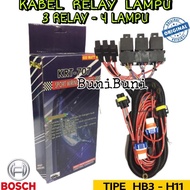 Kabel Relay BOSCH Untuk Lampu RUSH & TERIOS - 3 Relay 4 Lampu ORIGINAL