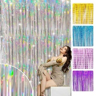 Rain Silk Curtain Light Column Shooting Colorful Rain Silk Door Curtain Stage Decoration Birthday Pa