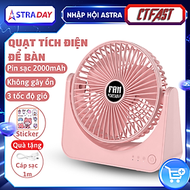 Quạt tích điện để bàn CTFAST F101, quạt mini văn phòng không gây ồn, 3 tốc độ gió, điều chỉnh 270 độ
