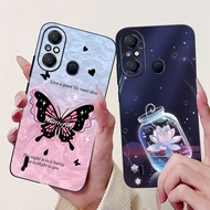 ITEL A58 Case A58Pro Aesthetic Cute Cat Fashion Flowers Painted Back Cover ITEL A58 Pro Phone Case
