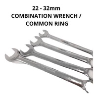 [Local Ready Stocks] High Quality Combination Wrench / Common Ring Size 22mm - 32mm (Silver) Spanner