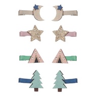 英國Mimi & Lula SS24_涼夏露營_星星月亮帳篷迷你髮夾8入