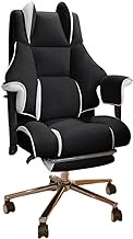 YVYKFZD Gaming Chair for Adults, Ergonomic Computer Chair with Footrest, 360°Swivel Office Chair, PU Leather High Back Desk Chair, Supports 330 lbs (Color : Black 1)