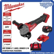 MILWAUKEE M18 100MM (4") ANGEL GRINDER C/W STARTER PACK (FSAG100X)