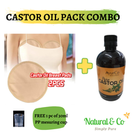 Pure Cold Pressed Castor Oil Pack Combo (500ml Pure Cold Pressed Castor Oil + 2 Reusable ORGANIC Cas