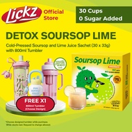 (Bundle of 30) LICKZ Soursop Lime Juice Sachets 30s – Light Detox | Clean & Glow Daily Drink + Free 