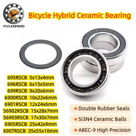 1pcs 6901RS Hybrid Ceramic Bearing 12x24x6mm ABEC-9 Si3N4 Ceramic Balls 695 696 699 6902 6903 2RS fo
