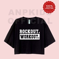 Oversized pound rockout workout crop top t-shirt crop top women