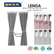 IKEA LENDA Curtain with tie-backs, 1 pair, langsir