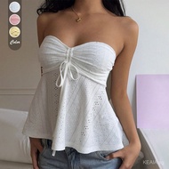 Bandeau tank top slim-fit sleeveless top