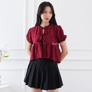 JANE TOP - Women's Coquette Top - Korean Blouse - Ribbon Top - Coquette Top