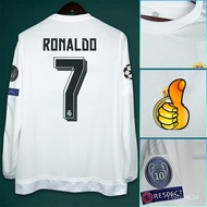 15-16 Competition Season Royal Madrid Jersey Long Sleeve Retro Football Jersey Ronaldor Jersey Custom No. 11 BALE Jersey