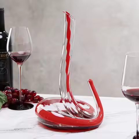 Artificially Blown Snake-shaped Glass Decanter Wine Separator Barware Household Wine Dispenser 1000m