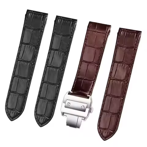 High quality leather 20mm 23mm watch strap suitable for cartier Santos strap Santos 100 men's and wo