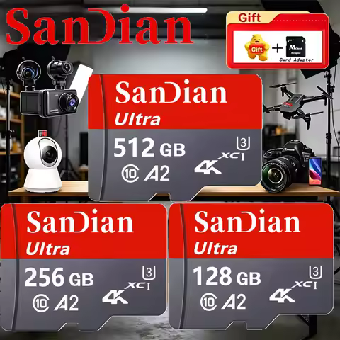 32GB 512GB 64GB 128GB Fast SD Cards TF Cards Memory Card Micro TF SD Card C10 U3 4K for Phone/PC/Sma