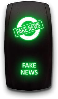 FAKE NEWS - Green - STARK 5-PIN Laser Etched LED Rocker Switch Dual Light - 20A 12V ON/OFF