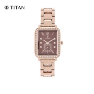 Titan Brown Dial Stainless Steel Strap Women's Watch 95042WM02