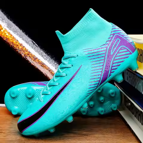 High Top Football Boots Men's Large Size 47 Training Sports AG Long Nail TF Broken Nail Ball Shoes N