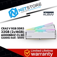 KLEVV CRAS V RGB DDR5 32GB (2x16GB) 6000MHZ CL30 GAMING RAM - WHITE -  KD5AGUA80-60A300J