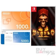 Switch 主機用 任天堂點數卡 Nintendo Prepaid Card (6000 yen)-玩 暗黑破壞神II：獄火重生 Diablo 2 必買 Online Network 上網咭