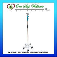 IV STAND / DRIP STAND 4 HOOKS WITH WHEELS
